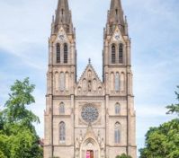 The Peace square & church of saint Ludmila 