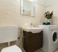 Bathroom with shower, toilet and wasching machine