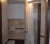 velká koupelna s velkým sprchovým koutem a WC (vyhřívaná podlaha)