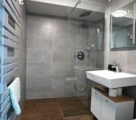 Bathroom (washbasin, shower, toilet)