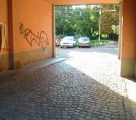 From road Nové sady to park with pablic parking 