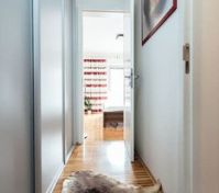 Bathroom hallway & bedroom.